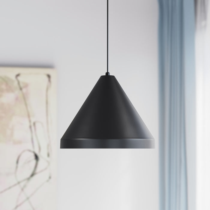 13.75'' R Series Satin Black 1 Light Pendant