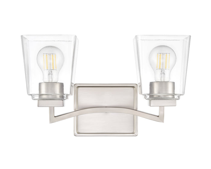 14'' Avenna Brushed Nickel 2 Light Bath Vanity