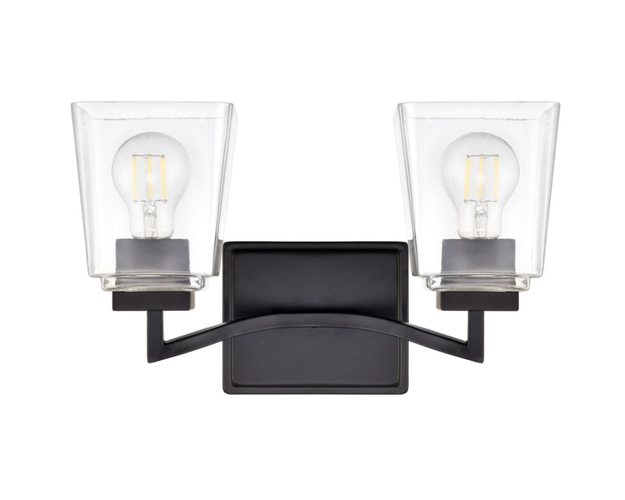 14'' Avenna Matte Black 2 Light Bath Vanity
