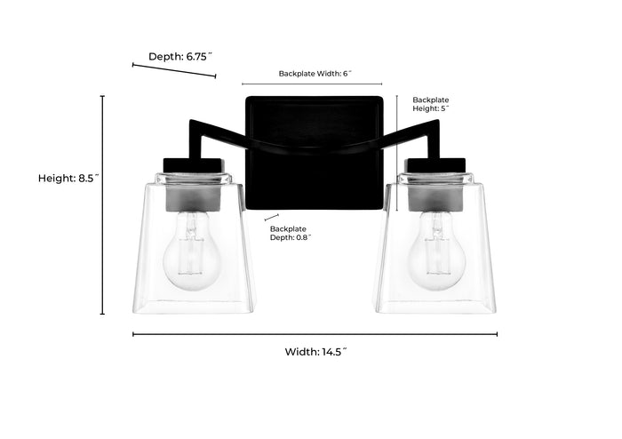 14'' Avenna Modern Gold 2 Light Bath Vanity