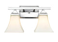 14-inch Chrome 2-Light Etched White Glass Bathroom Vanity Light