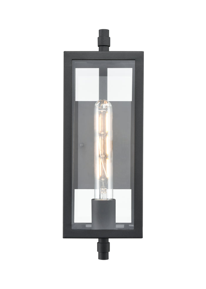 14-inch Messi Textured Black 1-Light Outdoor Wall Sconce