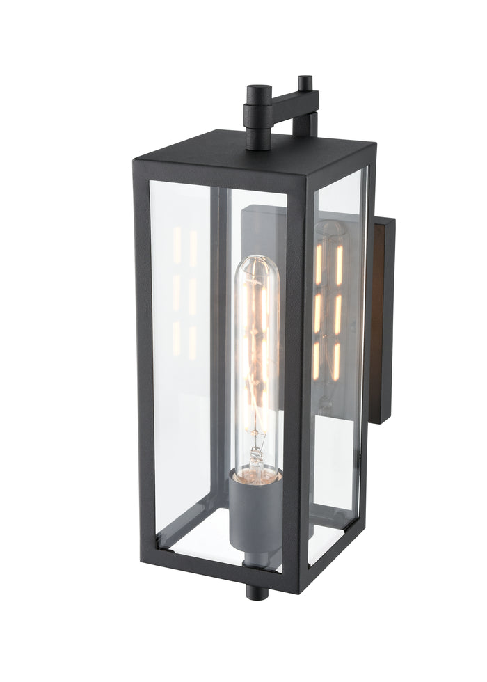 14-inch Messi Textured Black 1-Light Outdoor Wall Sconce