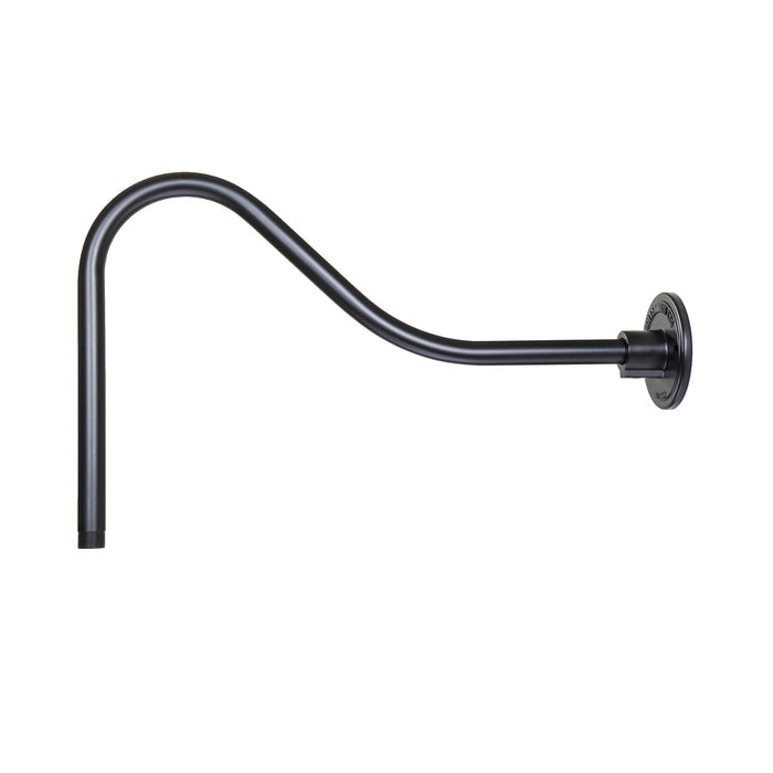 14-inch R Series Satin Black Gooseneck Arm with Metal Shade