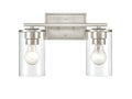 14-inch Verlana Brushed Nickel 2-Light Clear Glass Bathroom Vanity Light