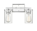 14-inch Verlana Chrome 2-Light Clear Glass Bathroom Vanity Light