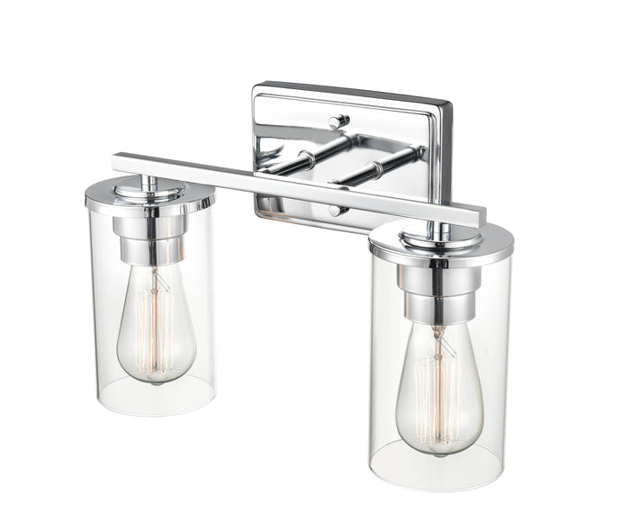 14-inch Verlana Chrome 2-Light Clear Glass Bathroom Vanity Light