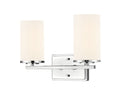 14-inch Verlana Chrome 2-Light Etched White Glass Bathroom Vanity Light