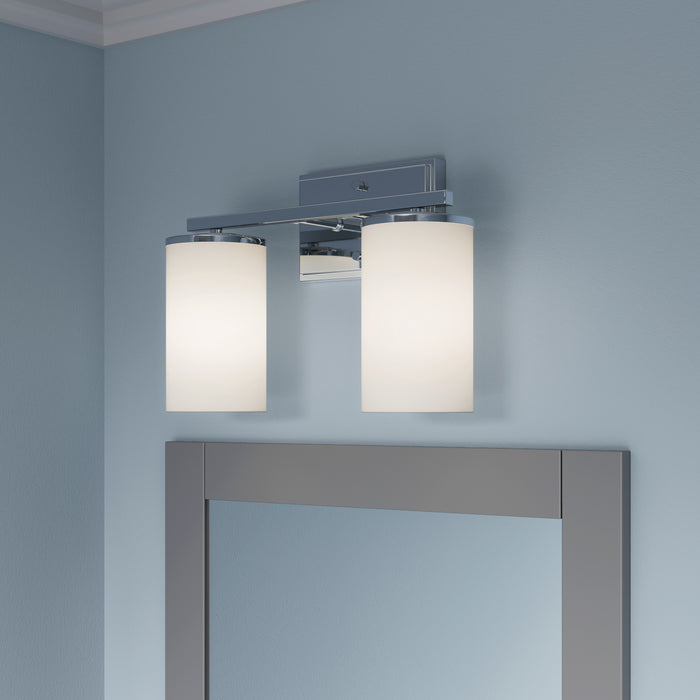 14-inch Verlana Chrome 2-Light Etched White Glass Bathroom Vanity Light