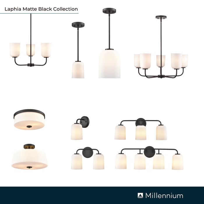 14'' Laphia Matte Black 2 Light Bath Vanity