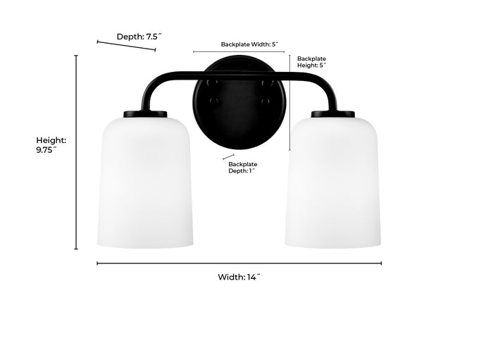 14'' Laphia Modern Gold 2 Light Bath Vanity
