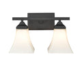 14''  Matte Black 2 Light Bath Vanity