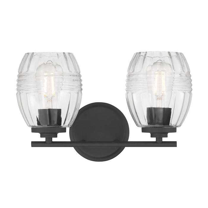 14'' Miravelle Matte Black 2 Light Bath Vanity