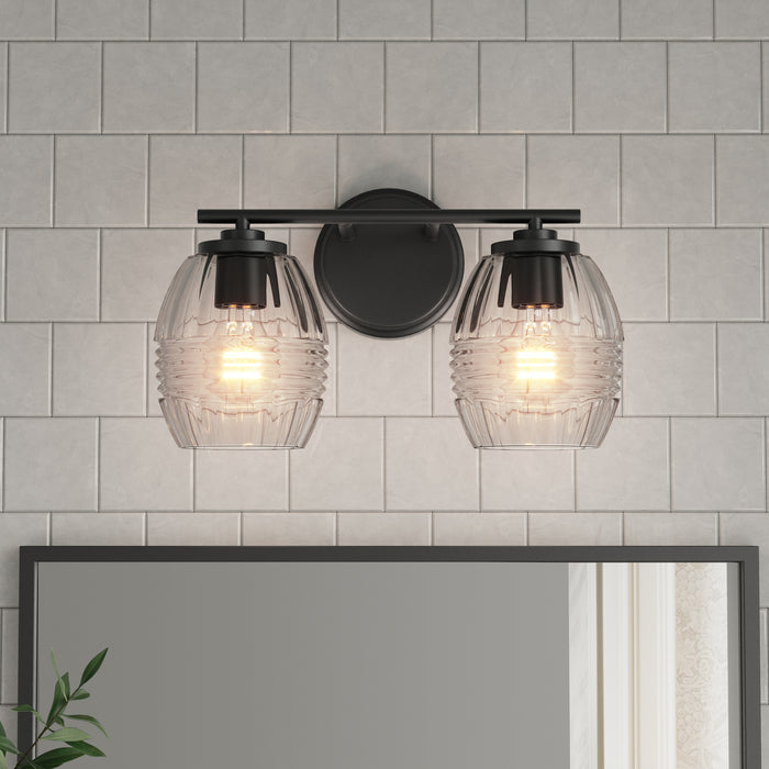 14'' Miravelle Matte Black 2 Light Bath Vanity