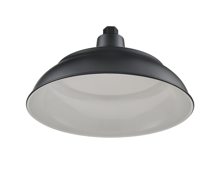 14'' Satin Black Aluminum R Series Aluminum Warehouse Shade