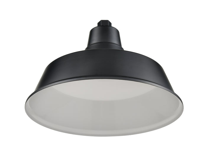 14'' Satin Black Aluminum R Series Classic Warehouse Shade