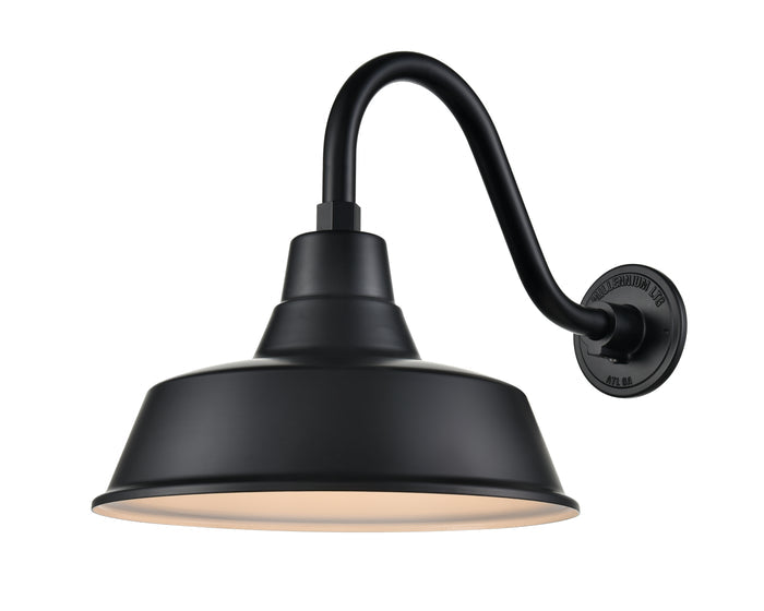 14'' Satin Black Aluminum R Series Classic Warehouse Shade