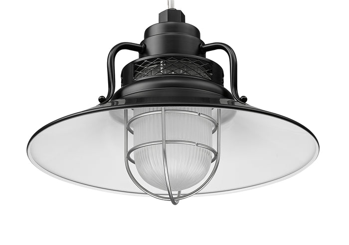 14'' Satin Black Metal R Series Railroad Shade