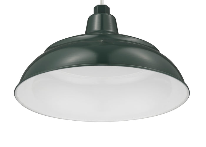14'' Satin Green Metal R Series Warehouse Shade
