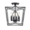 14'' Tracy Matte Black 4 Light Semi-Flush Mount