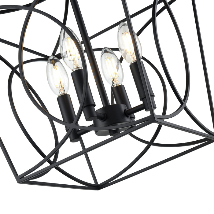 14'' Tracy Matte Black 4 Light Semi-Flush Mount