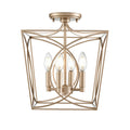14'' Tracy Painted Modern Gold 4 Light Semi-Flush Mount