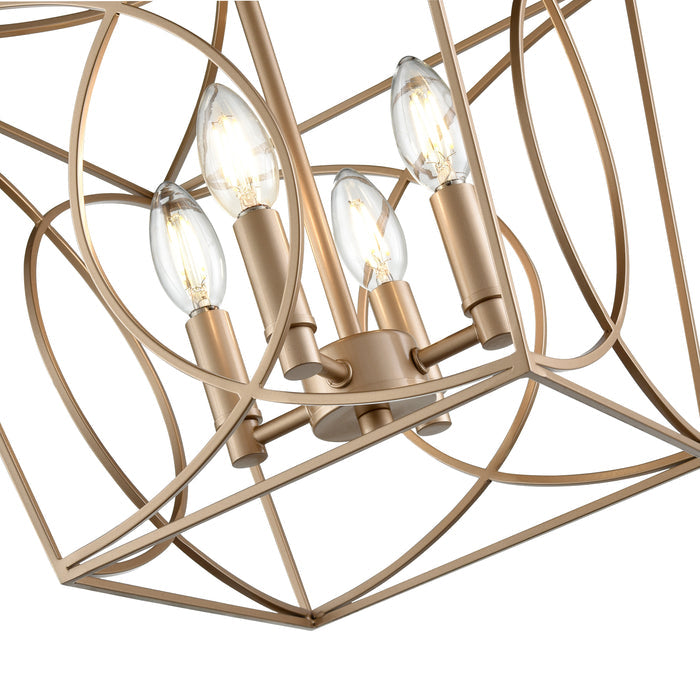 14'' Tracy Painted Modern Gold 4 Light Semi-Flush Mount