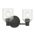 14'' Vessair Matte Black 2 Light Bath Vanity