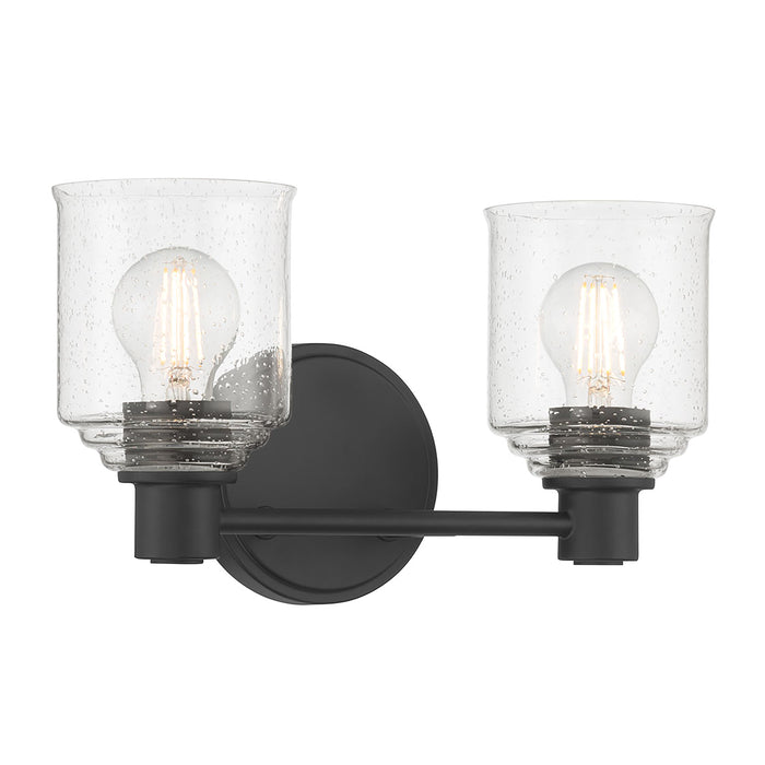 14'' Vessair Matte Black 2 Light Bath Vanity