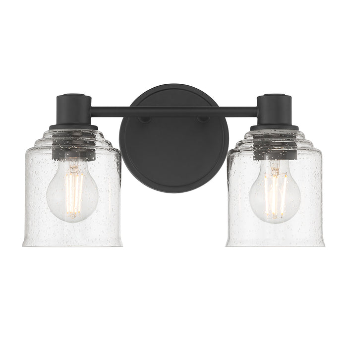 14'' Vessair Matte Black 2 Light Bath Vanity
