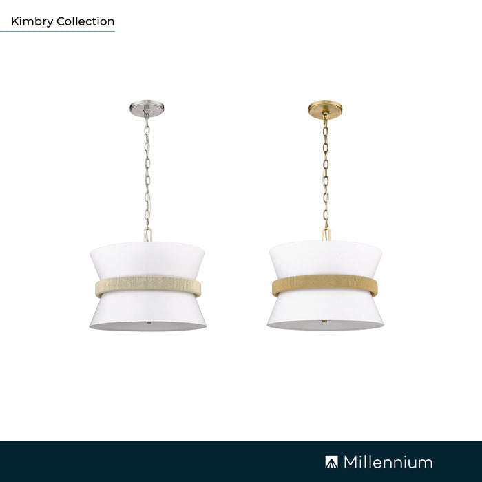 14.1'' Kimbry Brushed Nickel 3 Light Pendant