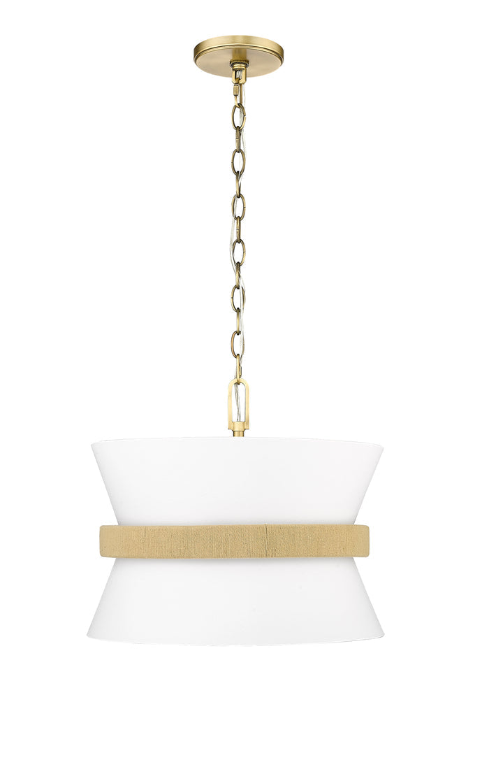 14.1'' Kimbry Vintage Brass 3 Light Pendant