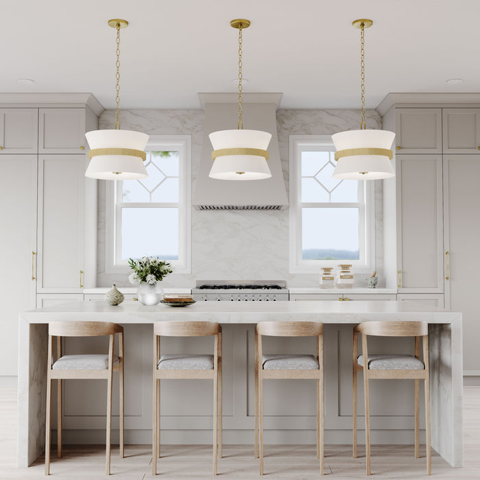 14.1'' Kimbry Vintage Brass 3 Light Pendant