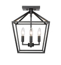 14.25'' Corona Matte Black 4 Light Semi-Flush Mount