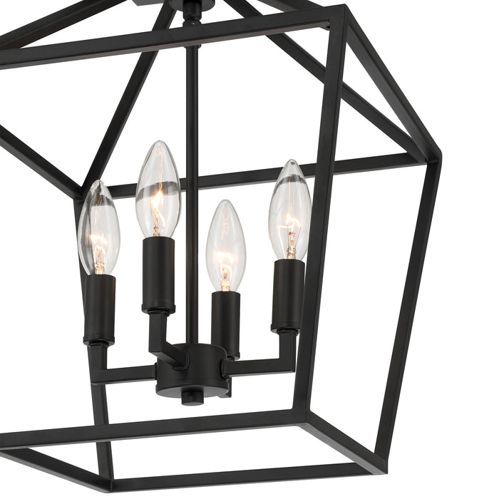 14.25'' Corona Matte Black 4 Light Semi-Flush Mount