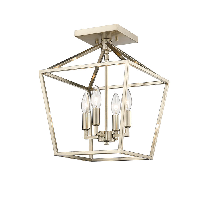 14.25'' Corona Modern Gold 4 Light Semi-Flush Mount
