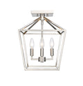 14.25'' Corona Satin Nickel 4 Light Semi-Flush Mount