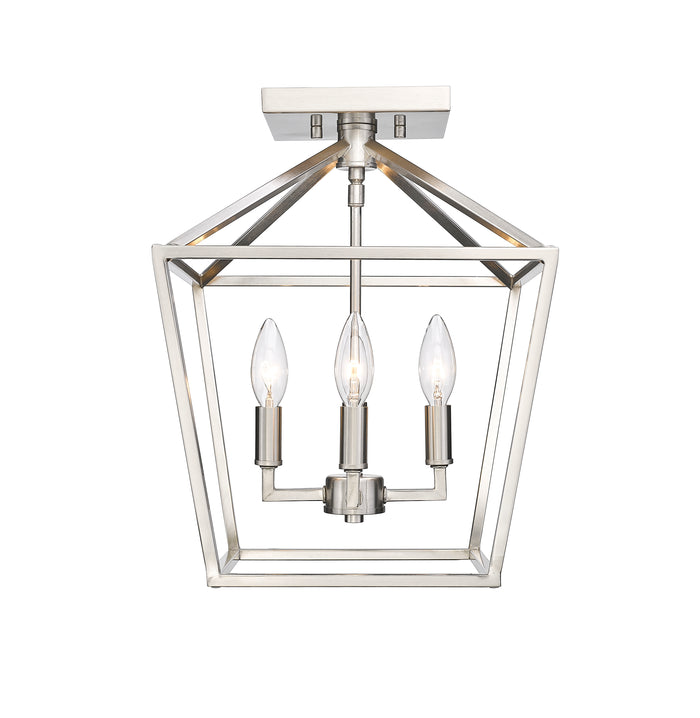 14.25'' Corona Satin Nickel 4 Light Semi-Flush Mount