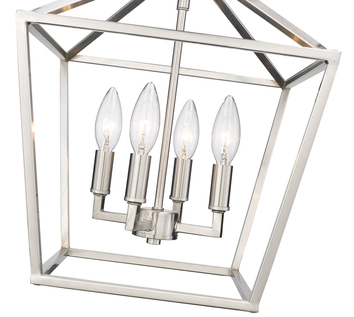 14.25'' Corona Satin Nickel 4 Light Semi-Flush Mount