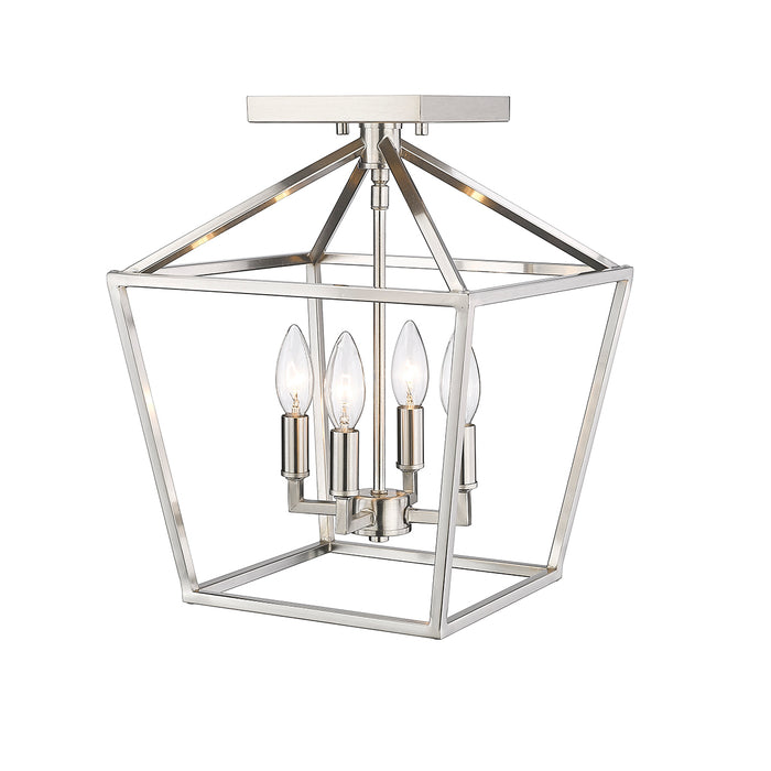 14.25'' Corona Satin Nickel 4 Light Semi-Flush Mount