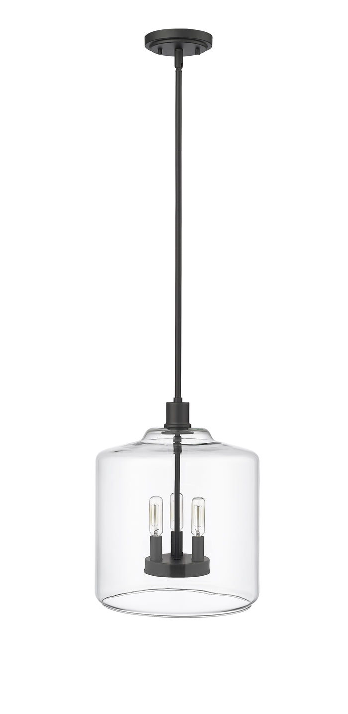 14.5'' Asheville Matte Black 3 Light Pendant