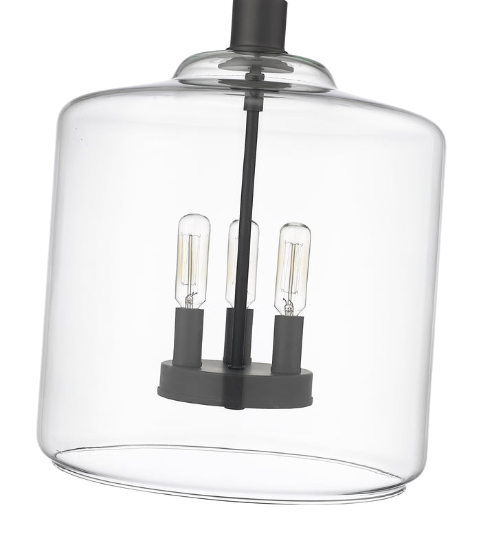 14.5'' Asheville Matte Black 3 Light Pendant