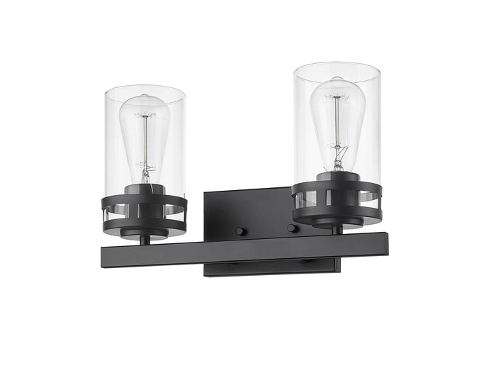 14.5'' Lunden Matte Black 2 Light Bath Vanity