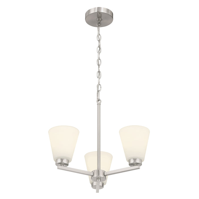 14.75'' Strayhan Brushed Nickel 3 Light Chandelier