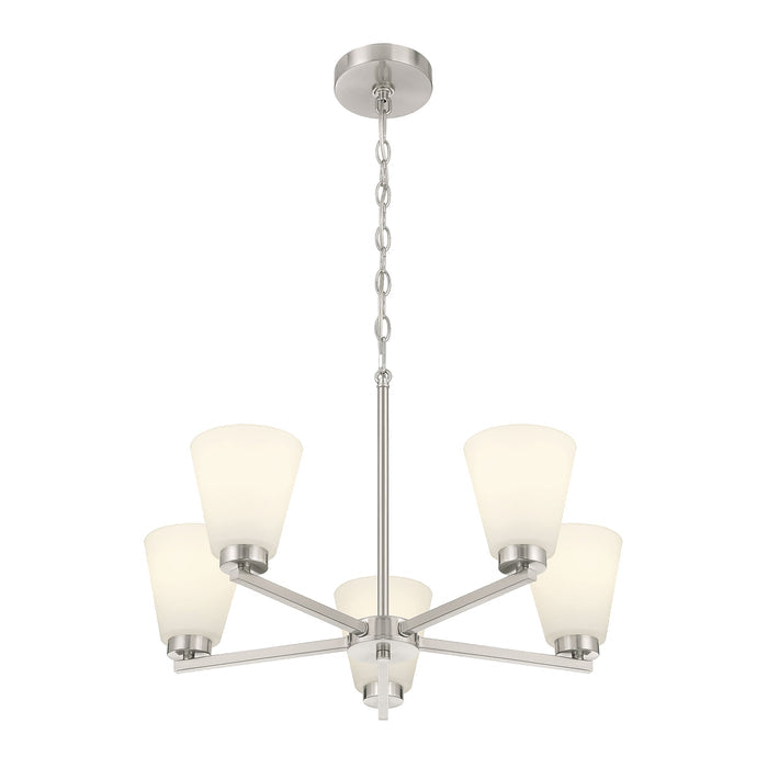 14.75'' Strayhan Brushed Nickel 5 Light Chandelier