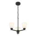 14.75'' Strayhan Matte Black 3 Light Chandelier