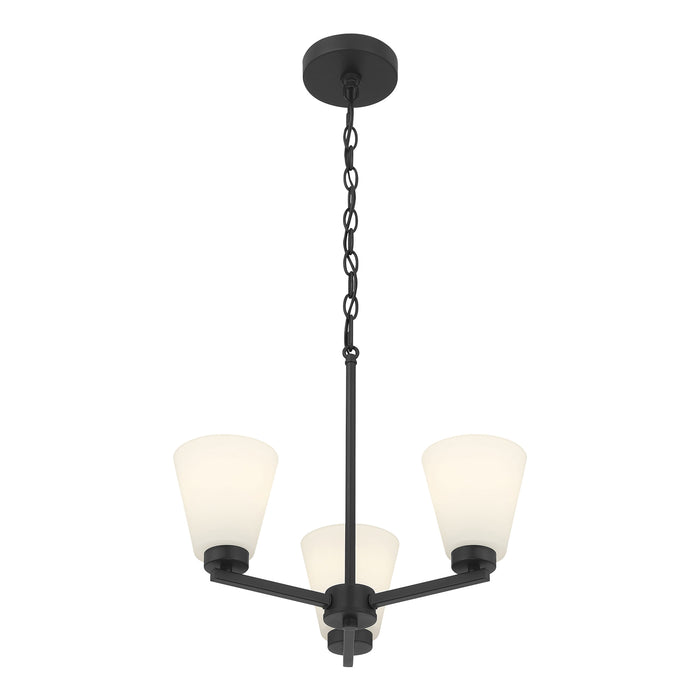 14.75'' Strayhan Matte Black 3 Light Chandelier