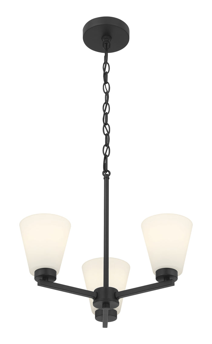 14.75'' Strayhan Matte Black 3 Light Chandelier