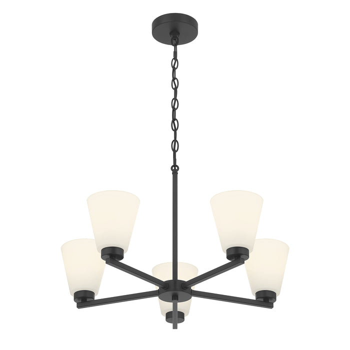 14.75'' Strayhan Matte Black 5 Light Chandelier