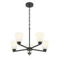14.75'' Strayhan Matte Black 5 Light Chandelier